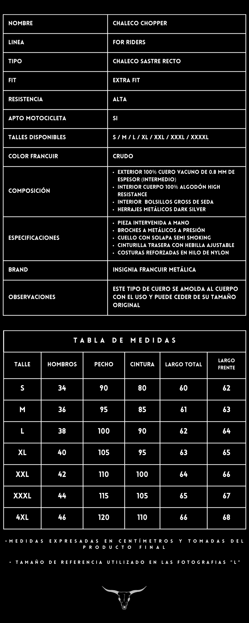 tabla-medidas-y-especificaciones-chaleco-sastrero-chopper-francuir